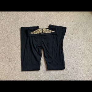 Victoria’s Secret Gold Glitter Wings Yoga Pants SM